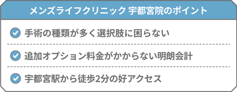 メンズライフクリニック 宇都宮院